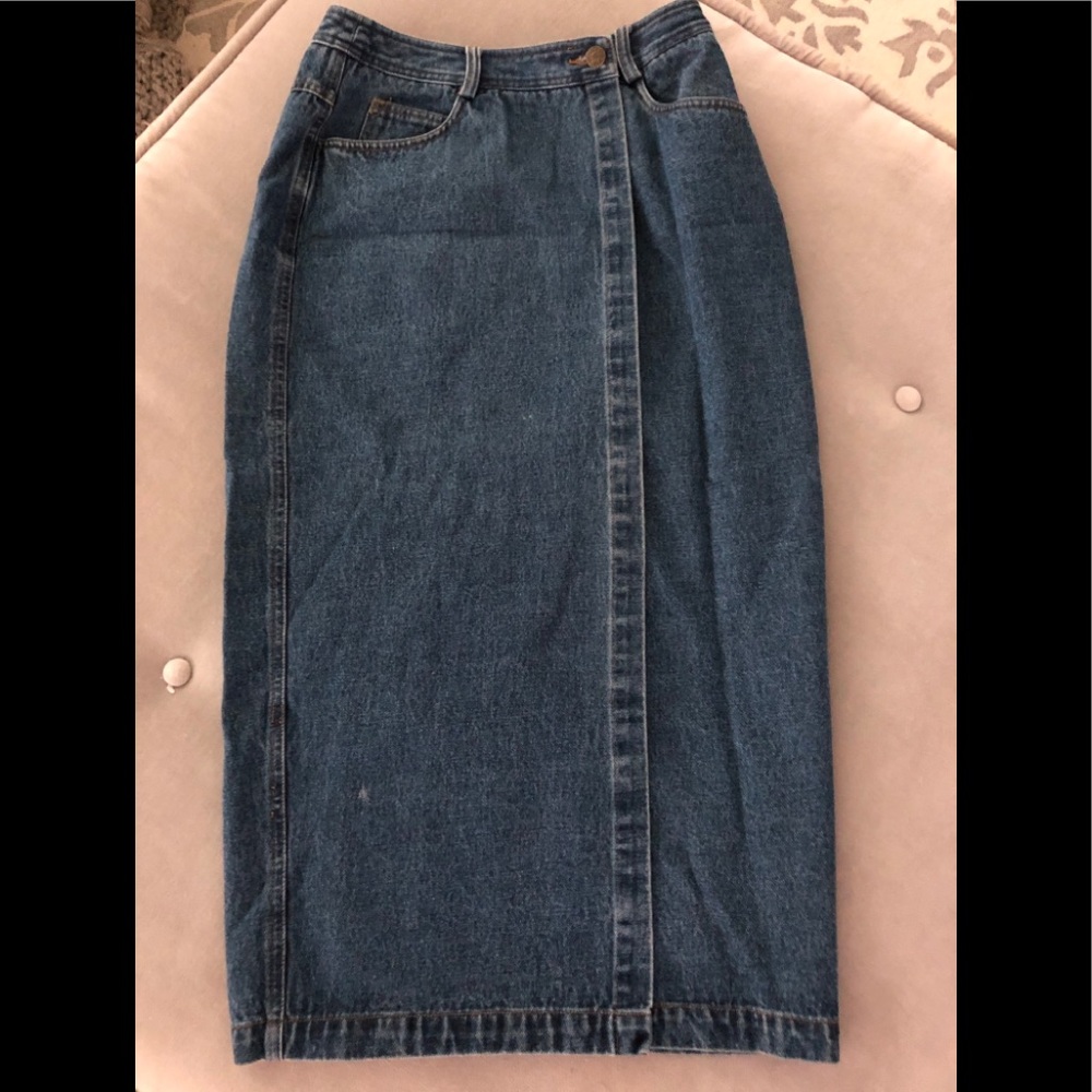 Midi Denim Wrap Skirt, the Limited, size 4